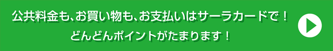 毎月の生活費のサーラカードお支払いでおトクにポイントが貯まる。